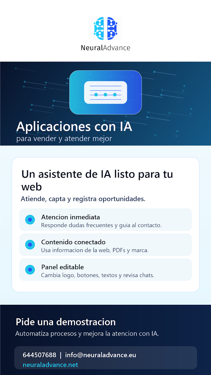 Interfaz de chatbot con IA para web y tienda online